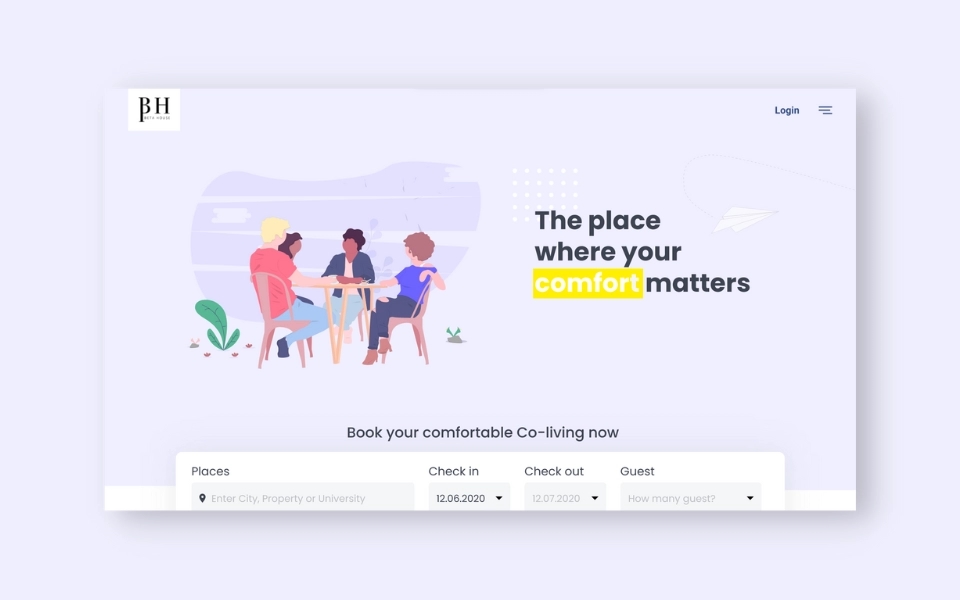 Beta House - Coliving Booking Application by Hion Studios