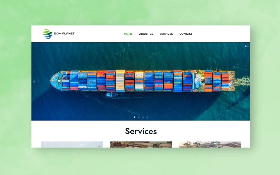 Exim Planet Import/Export Website by Hion Studios