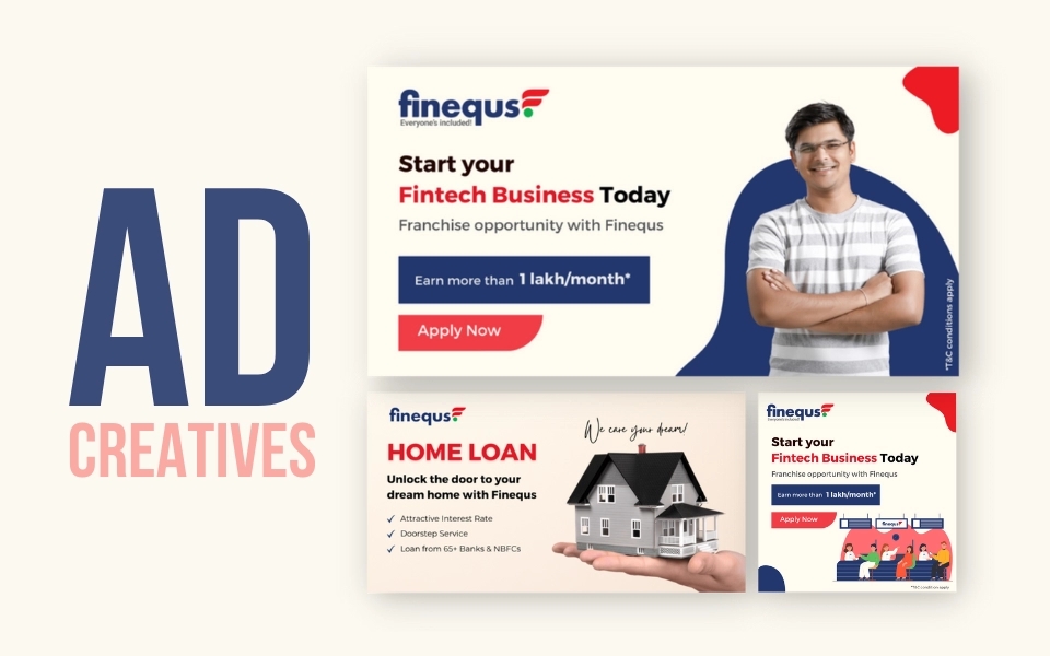 Ad Creatives for Finequs by Hion Studios