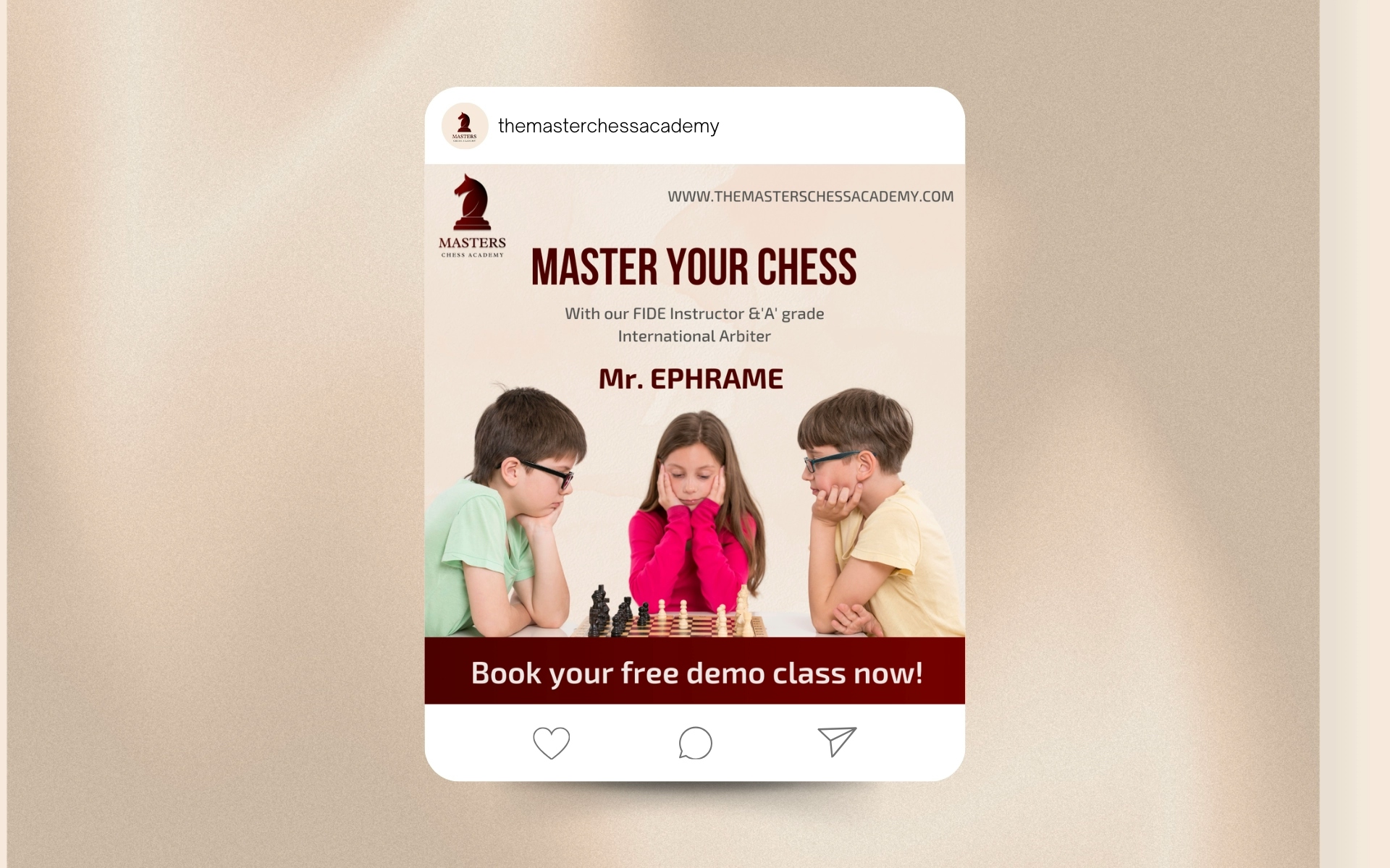 Social Media Handling for Masters Chess Academy by Hion Studios