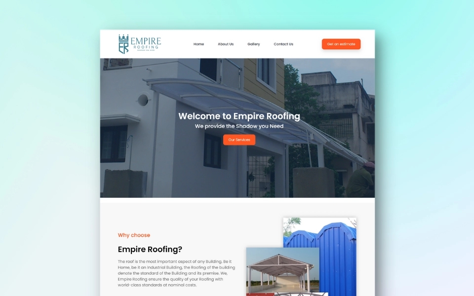 Empire Roofing Website by Hion Studios